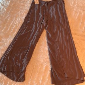 Wrap tie Palazzo pants Taupe Mocha
